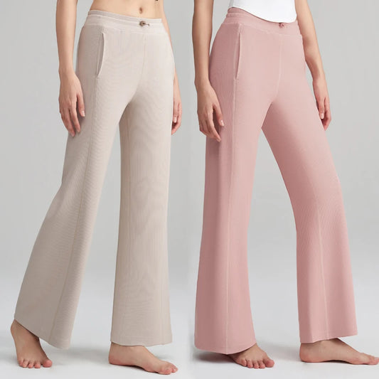 Leg Pants Casual Straight Pants with Pockets
