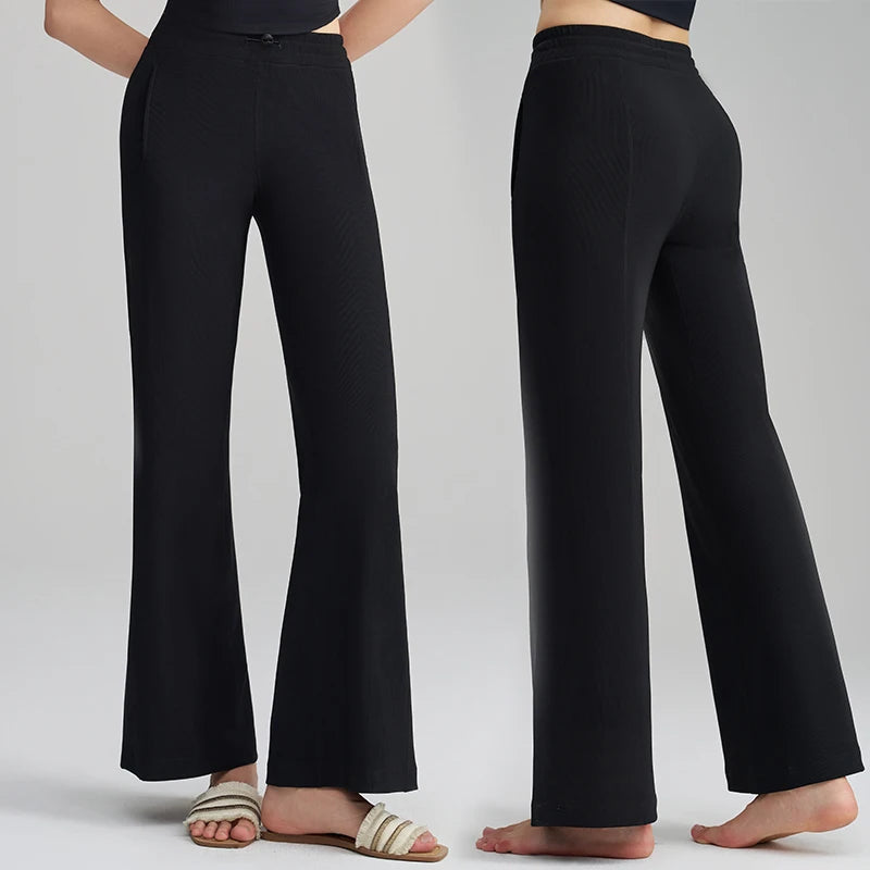 Leg Pants Casual Straight Pants with Pockets
