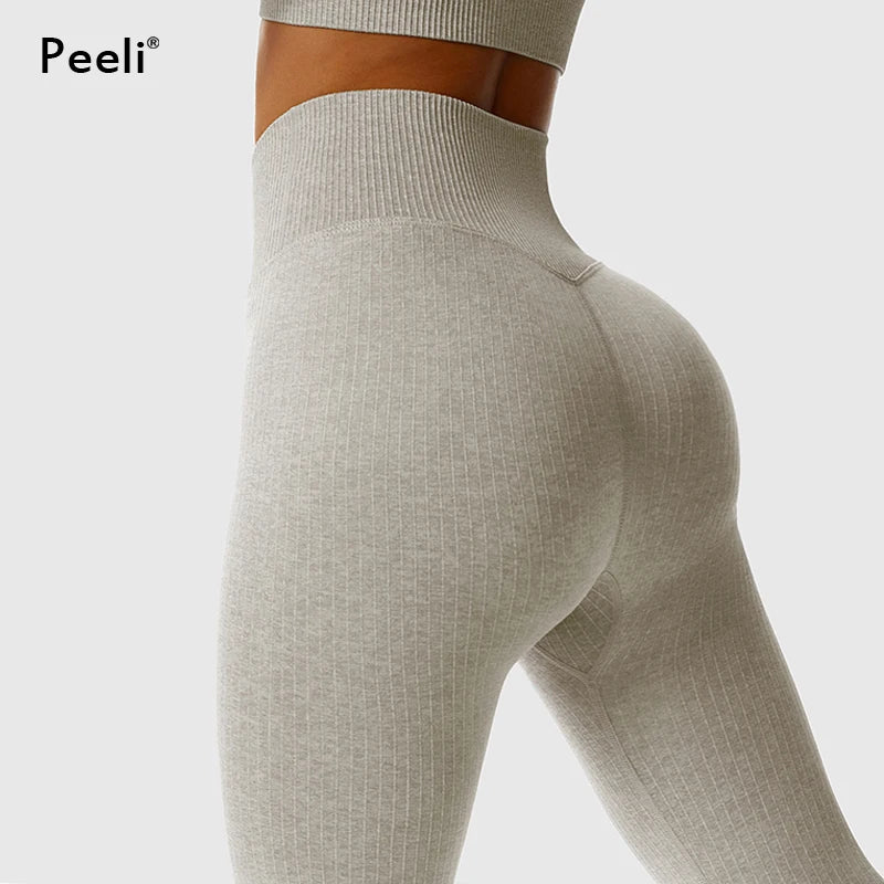 Ribbed Seamless Leggings Sports