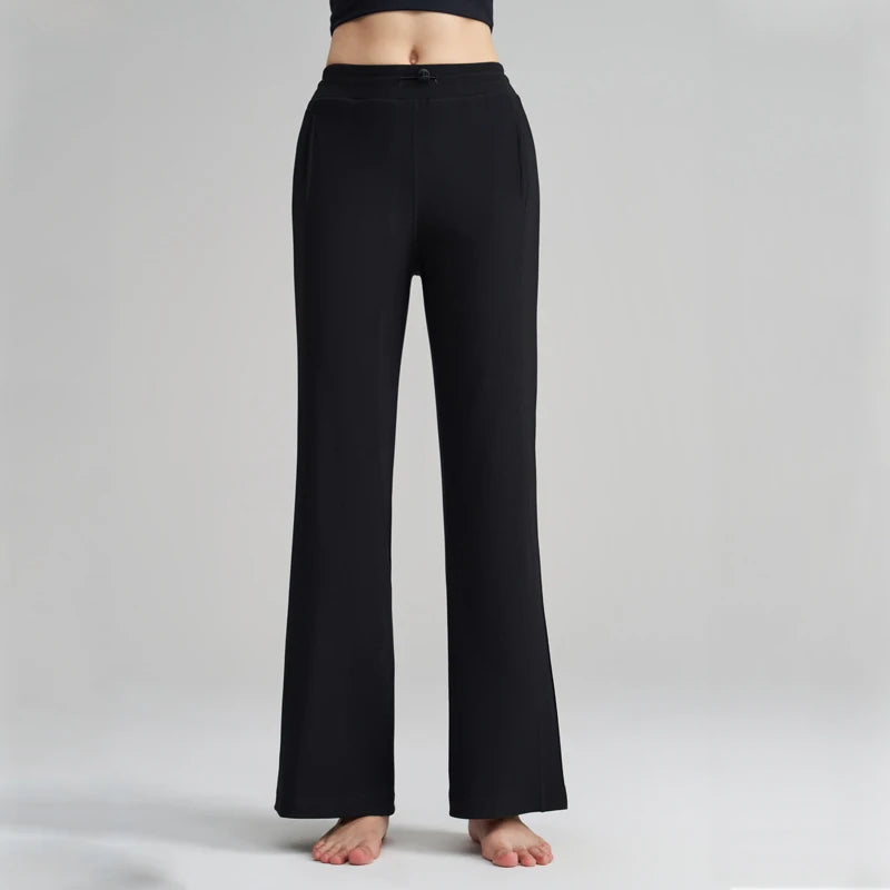 Leg Pants Casual Straight Pants with Pockets