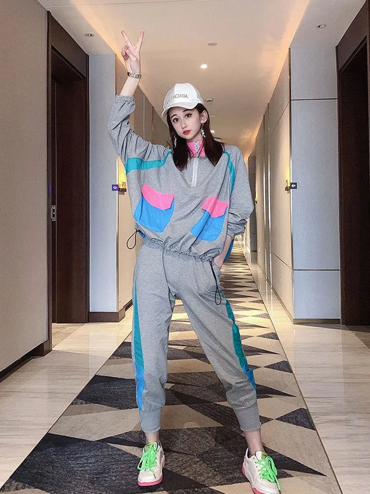 Patchwork Zip Track Jacket and Jogger