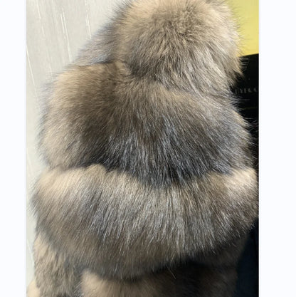 Real Fox fur  Coat Jacket Solid Fur