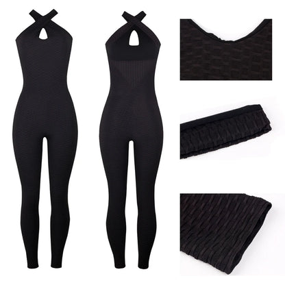 Tripple Moon sexy open back Yoga Set Fitness jumpsuit