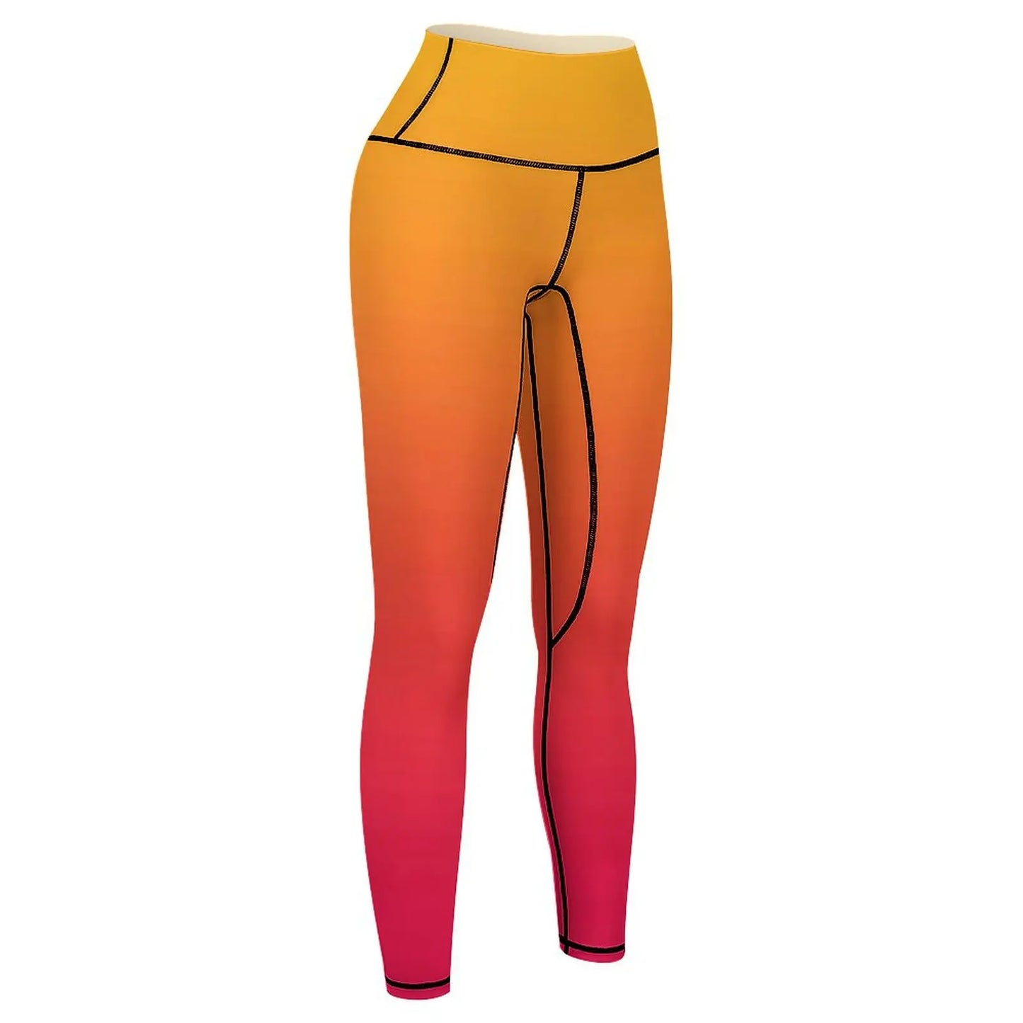 Yellow Orange Pink Ombre Leggings