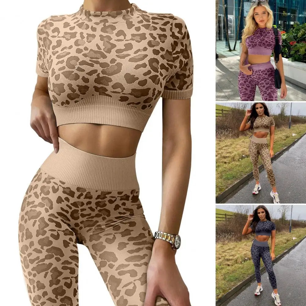 Seamless Yoga Suits Leopard