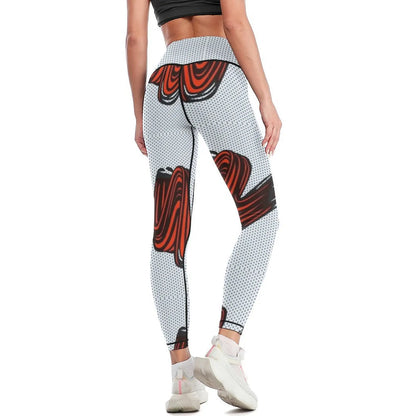 Brush stroke red Leggings