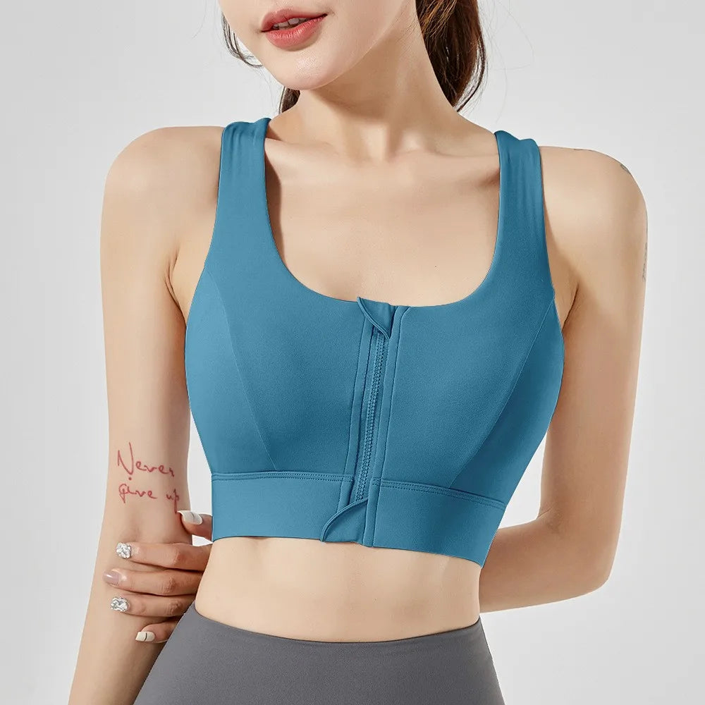 Front Zipper Sports Bra