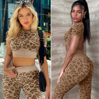 Seamless Yoga Suits Leopard