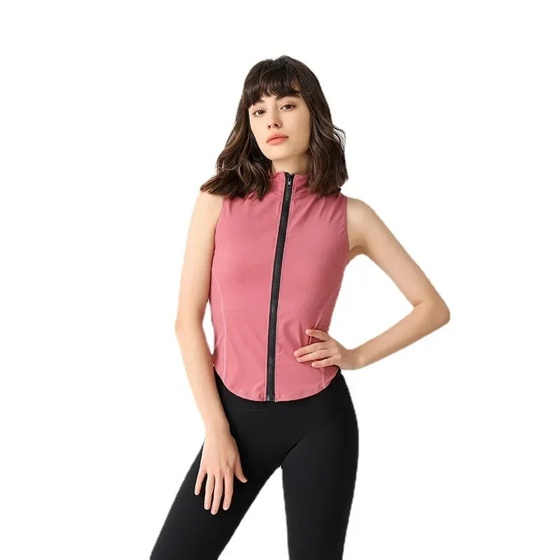 Zip Up Sports Bra Vest