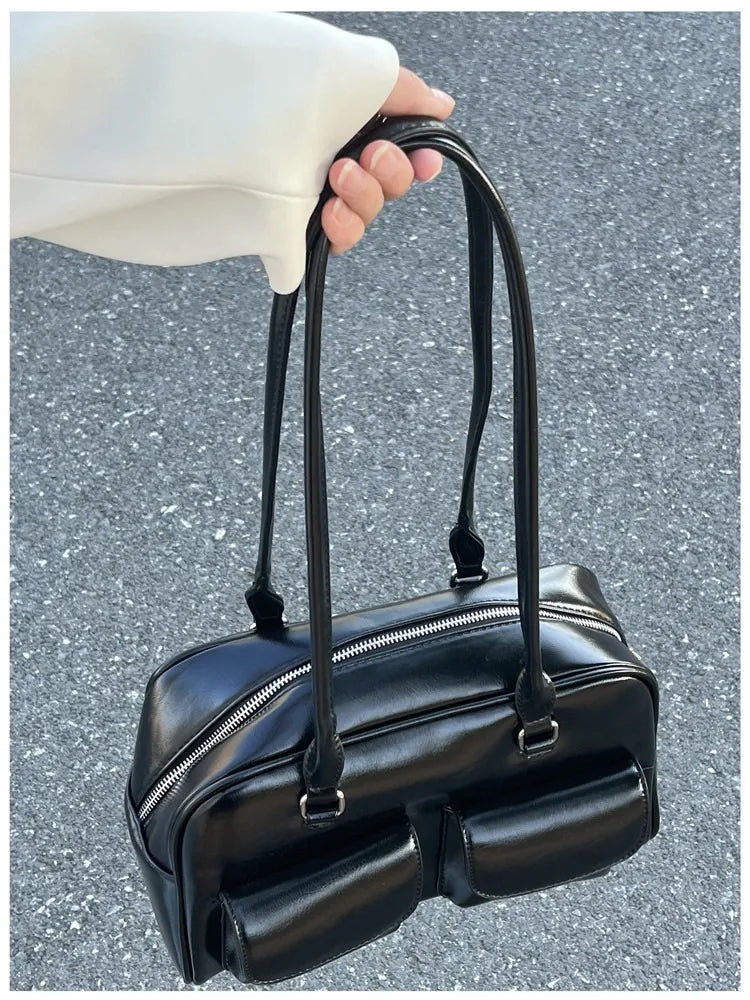 Korean Retro White Bowling Bag