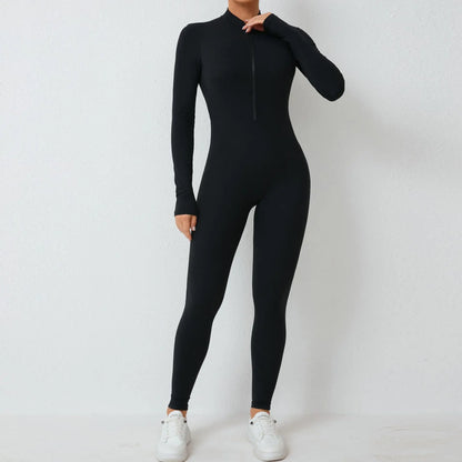 Triple moon Zipper Yoga Set One Piece Jumpsuit