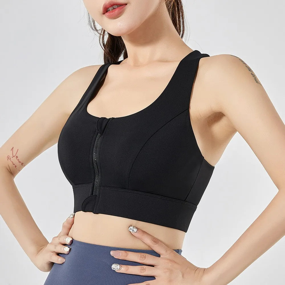 Front Zipper Sports Bra