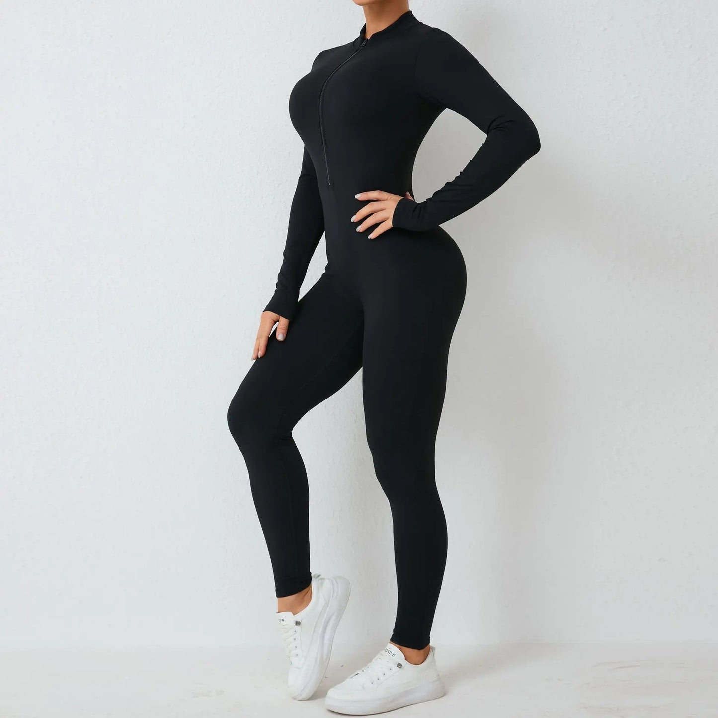 Triple moon Zipper Yoga Set One Piece Jumpsuit