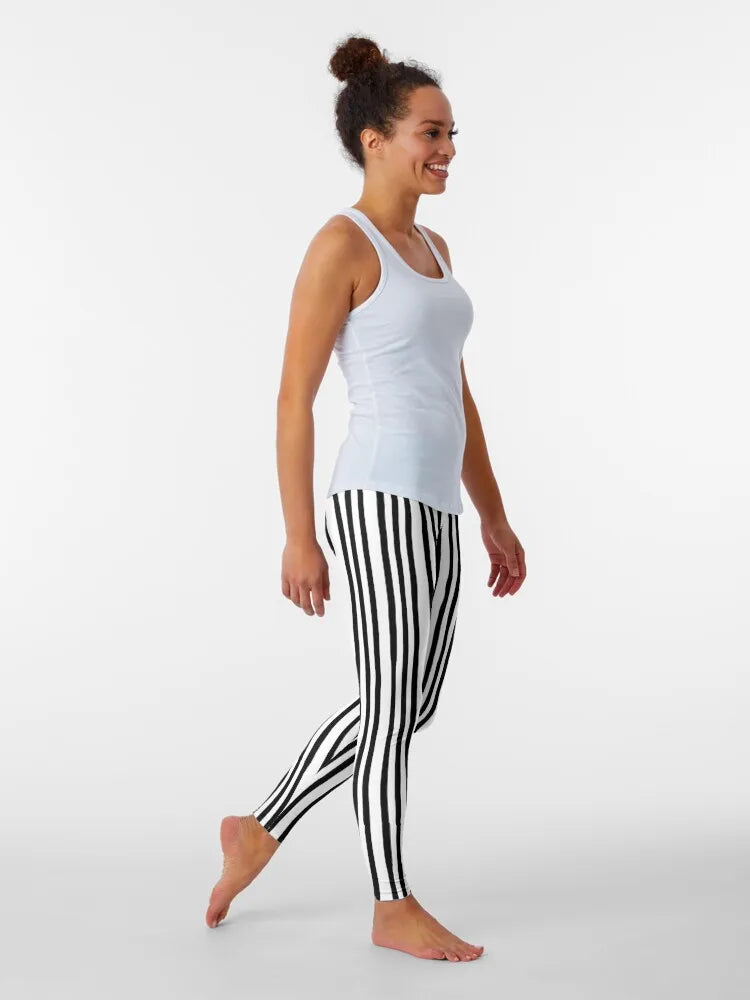 Black And White Stripes Leggings