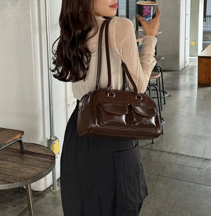 Leather Bowling Bag Underarm Bag AAA