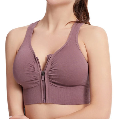 Zip Front Sports Bras Push Up