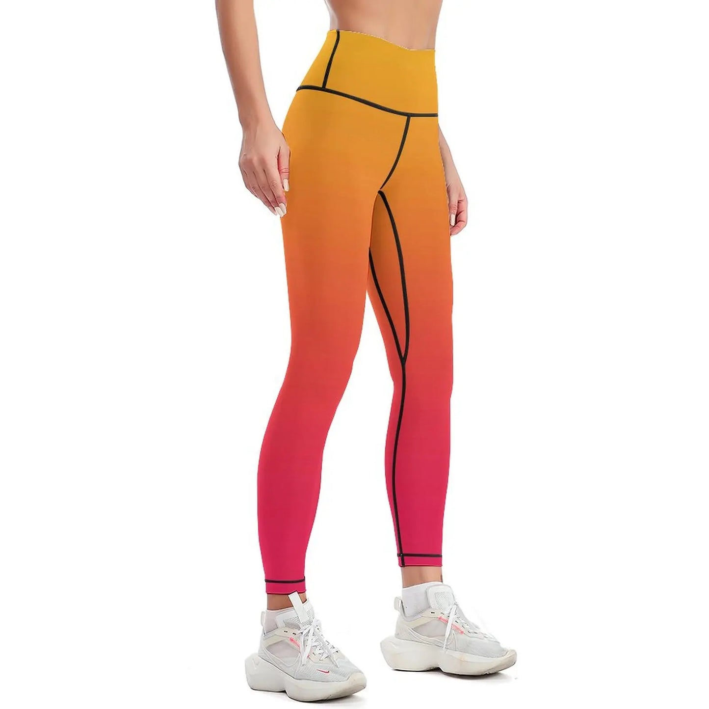 Yellow Orange Pink Ombre Leggings