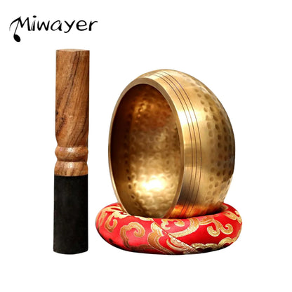 Miwayer Sing Bowl Nepal thủ công Tây Tạng Phật âm nhạc Yoga Đồng liệu pháp âm thanh Vật dụng tôn giáo Hát Tây Tạng