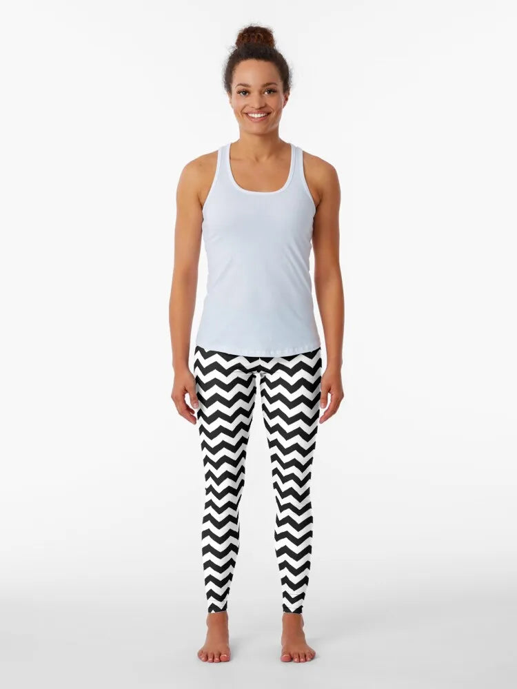 Black And White ZIG-ZAG leggings