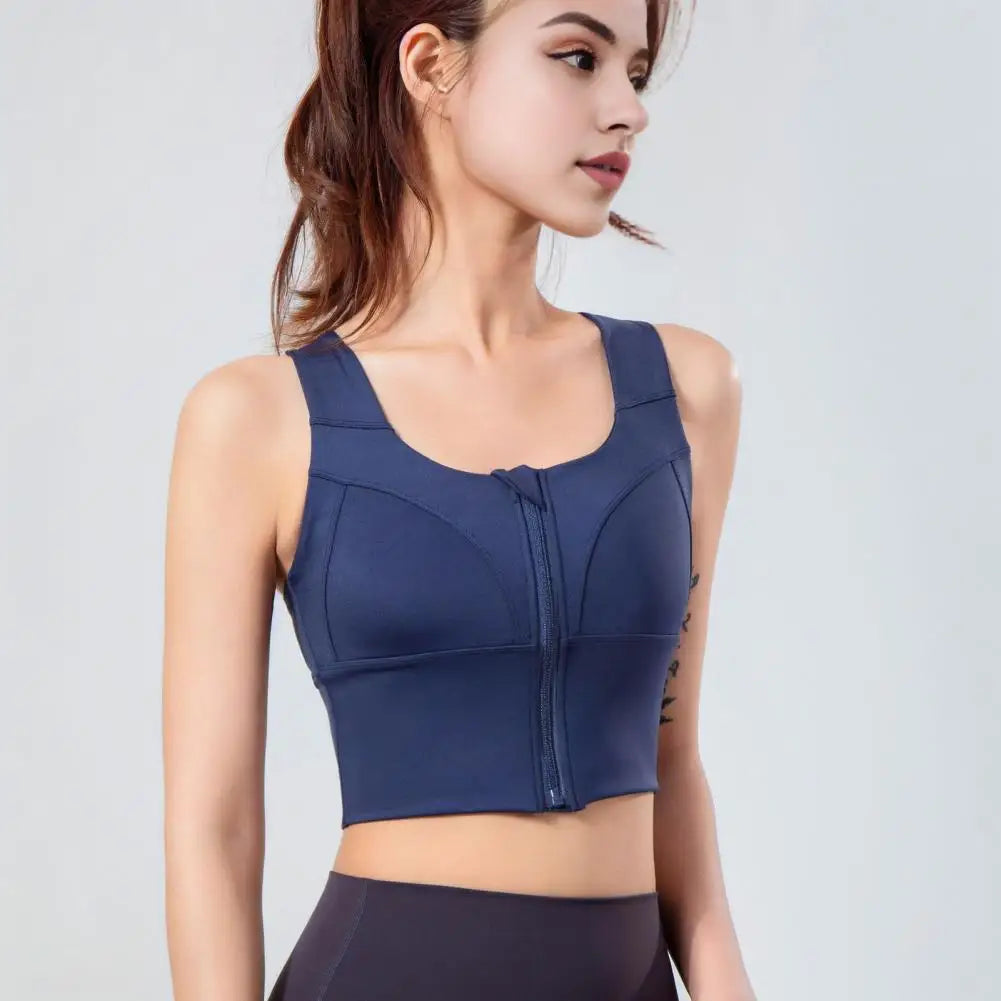 High-elastic Sports Bra Zipper