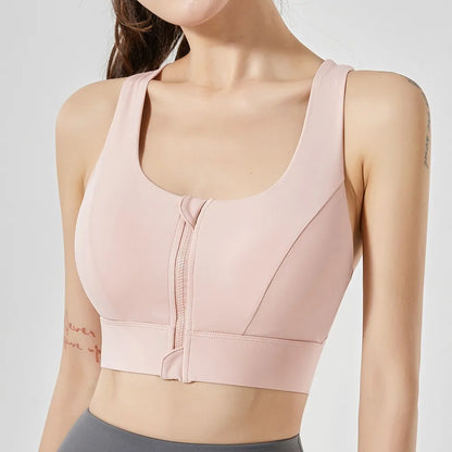 Front Zipper Sports Bra