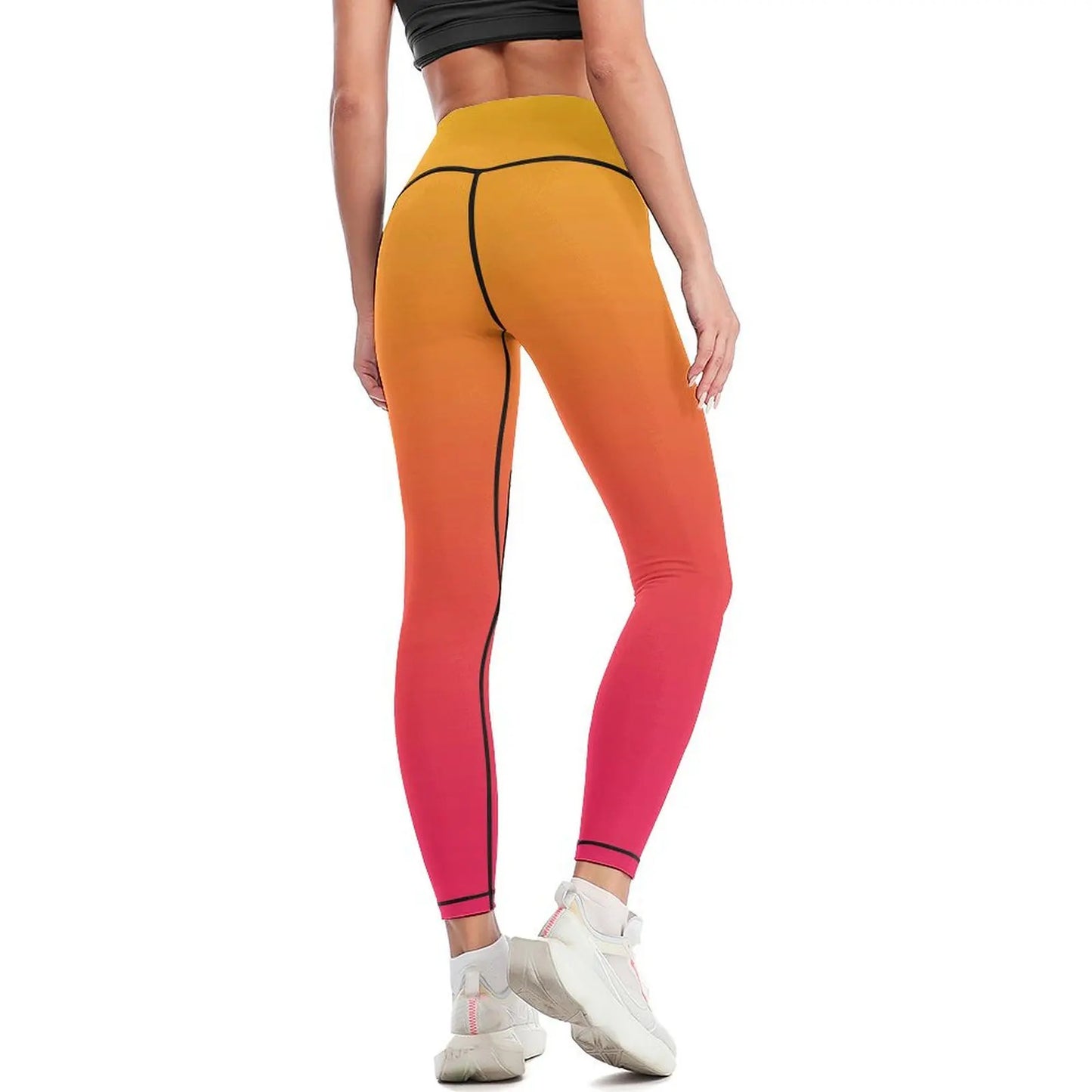 Yellow Orange Pink Ombre Leggings