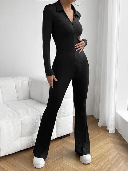 Jumpsuit Long Sleeve Square Neck