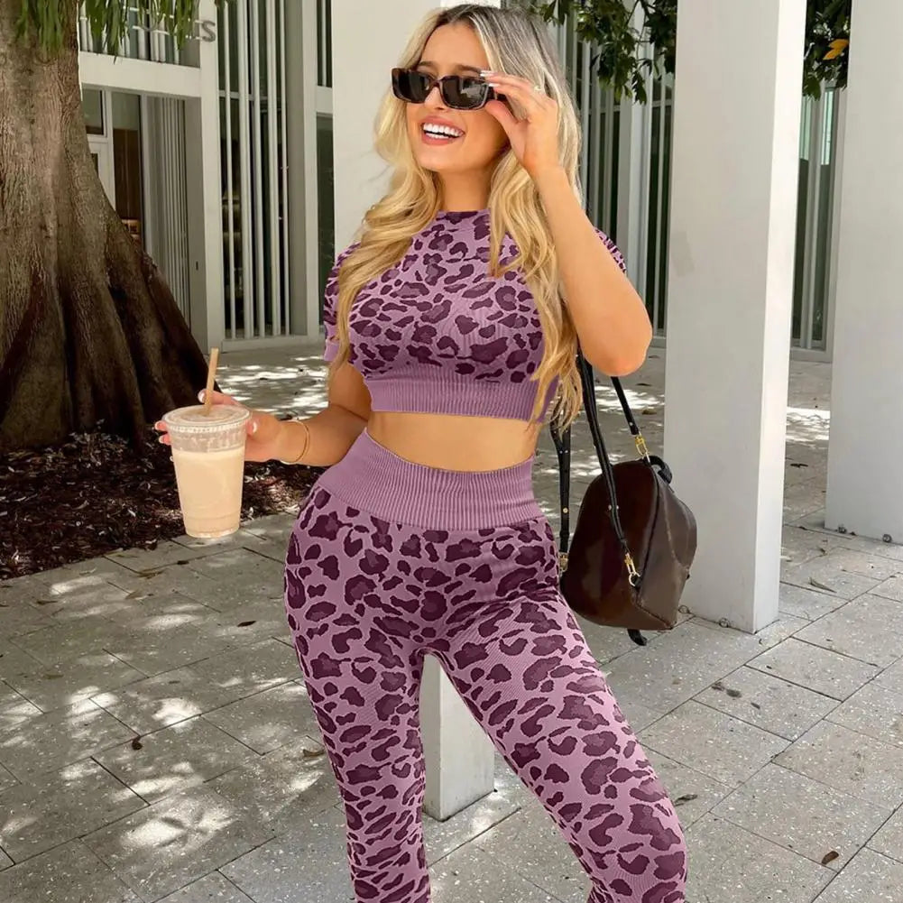 Seamless Yoga Suits Leopard