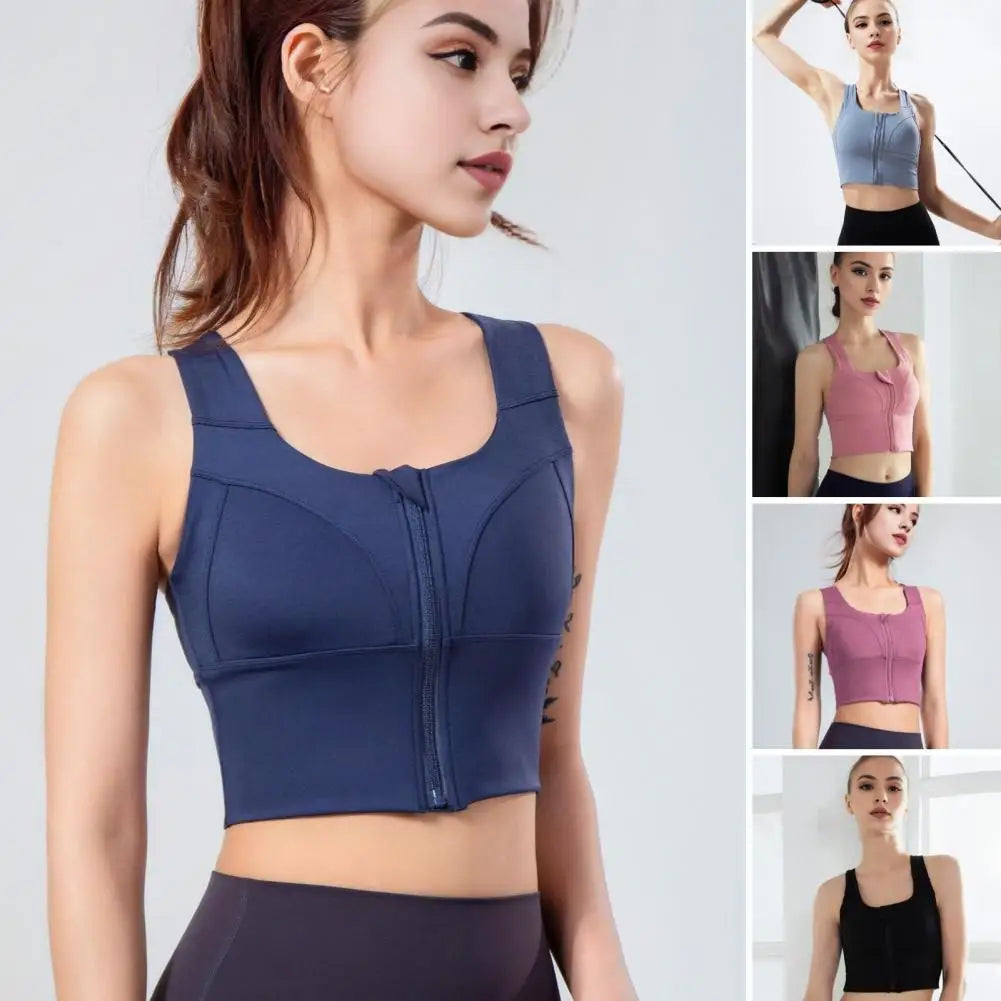 High-elastic Sports Bra Zipper